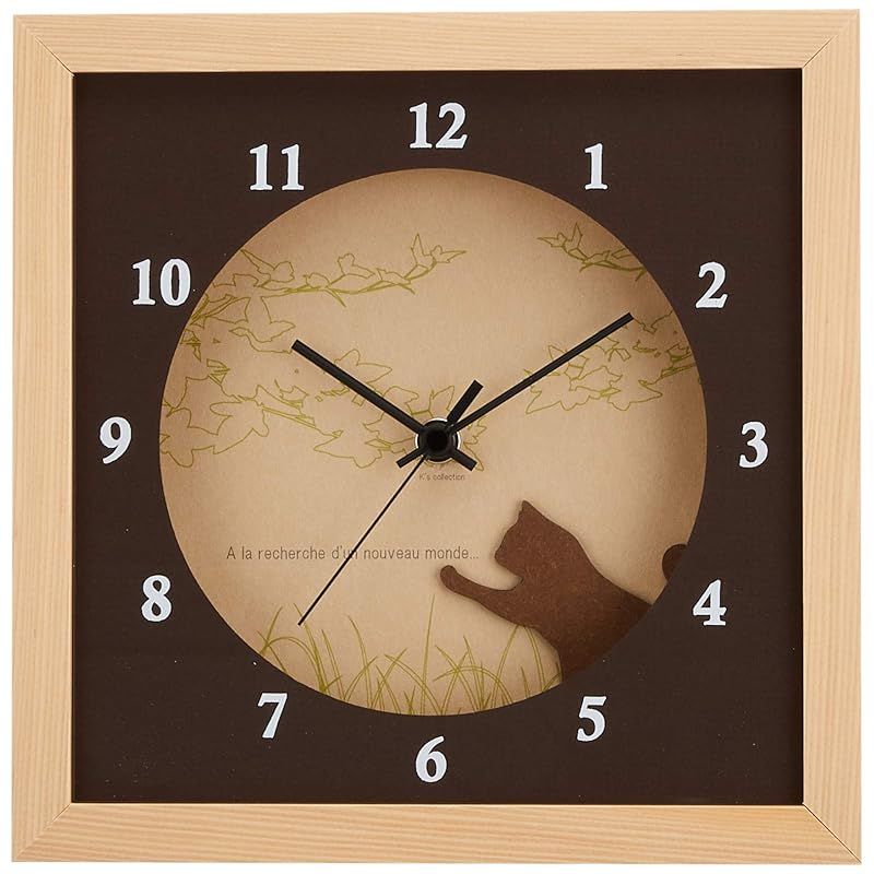 在庫限り】K-ART.JAPAN 壁掛け時計 DECLOCK Verdure Cat