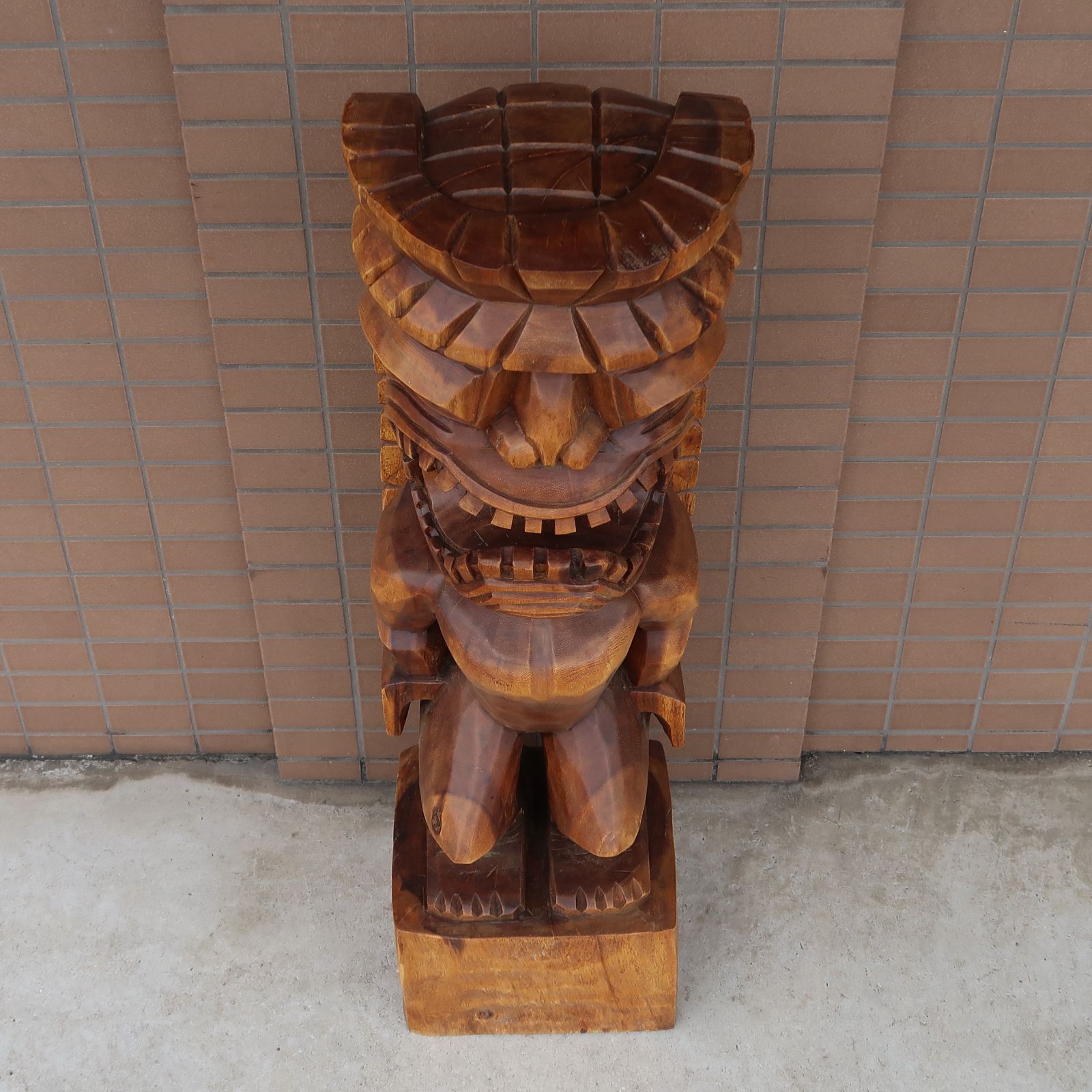 ティキの木彫り カナロア TIKI KANALOA 100 木製スワール無垢材 