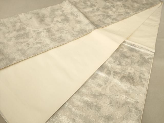 ZY-652 夏帯 絽 袋帯 銀糸 すすき 芯なし 逸品 高級 ZY-652 夏帯 絽