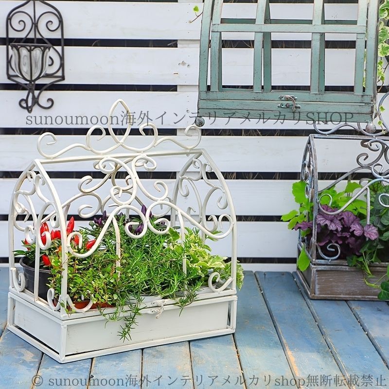 鳥かご型 ヴィンテージ調 プランター おしゃれ かわいい ガーデニング 植木鉢 ガーデン ラック 観葉植物 多肉植物 ドライ フラワー 8-14