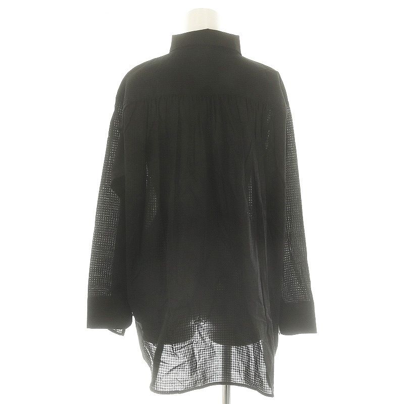 yunahicaユナヒカ シャドウチェック シャツプルオーバー黒 サイズ1