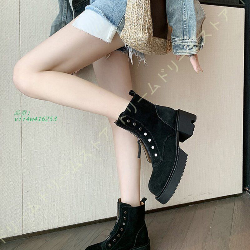 牛革スエード ジップアップ