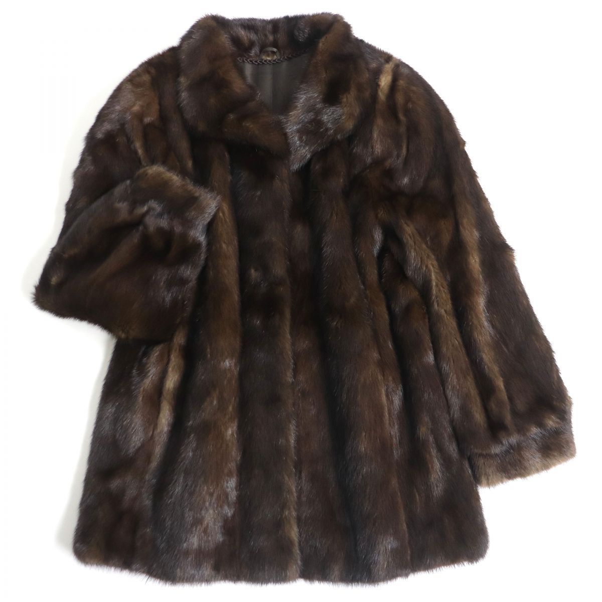 極美品▽SAGA MINK サガミンク 本毛皮コート ダークブラウン 毛