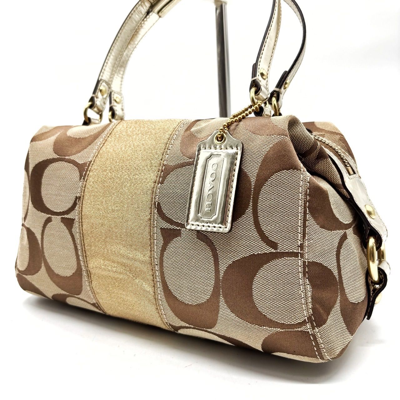 【COACH】コーチ　ハンドバッグ　ベージュ　ブラウン　シグネチャー　38580 コーチ COACH バッグ （ベージュ） -ファッション通販 FASHION