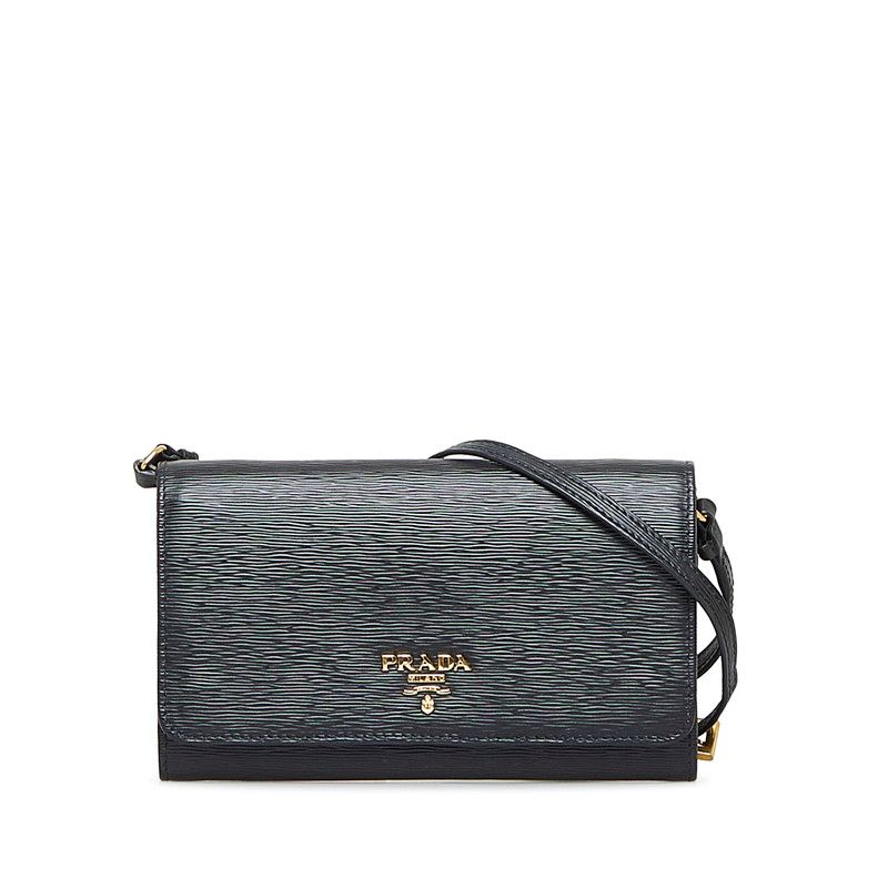 プラダ ショルダーウォレット 長財布 2WAY 1MT437 ブラック レザー 