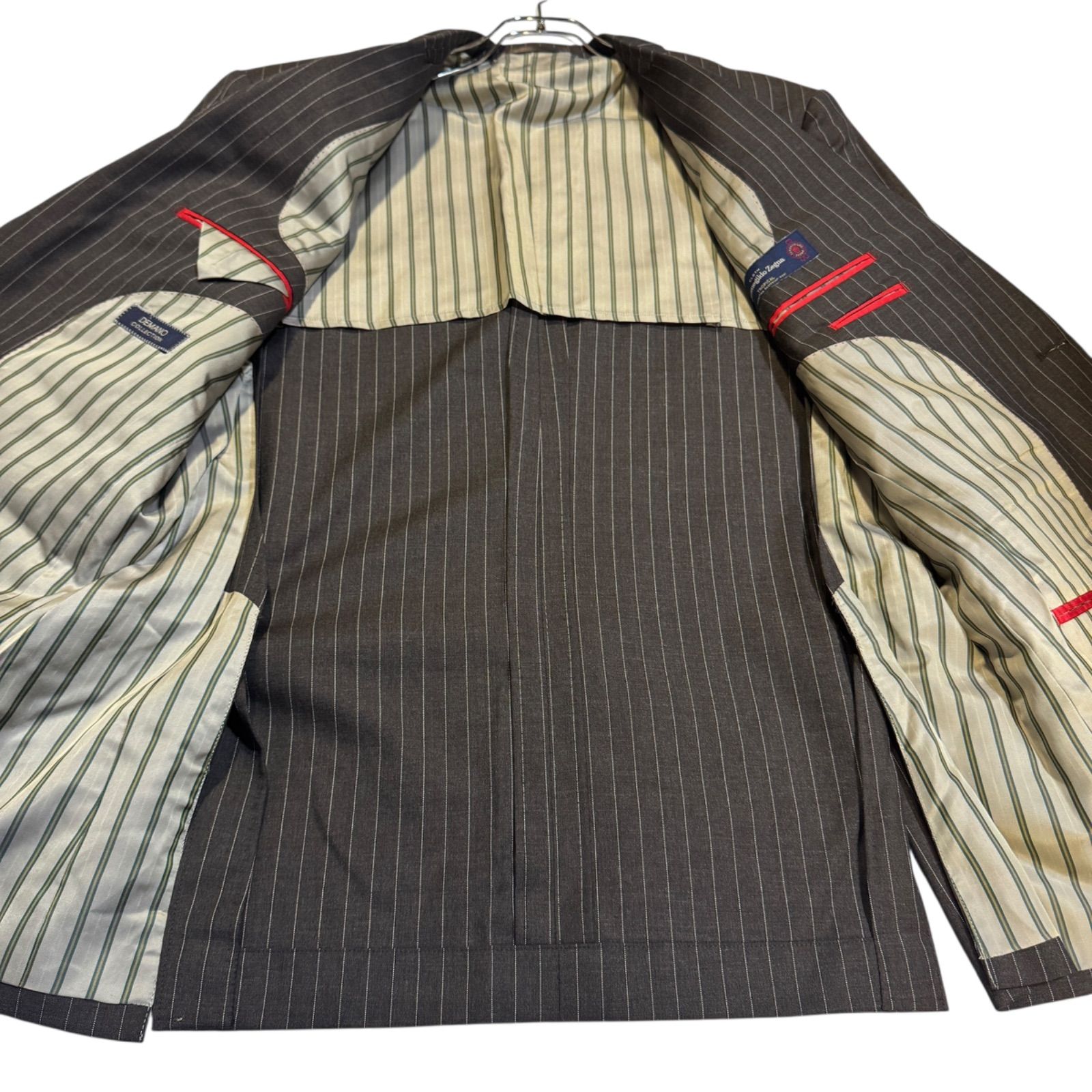 ゼニア スーツ ジャケット ストライプ ネイビースーツ・ストライプの