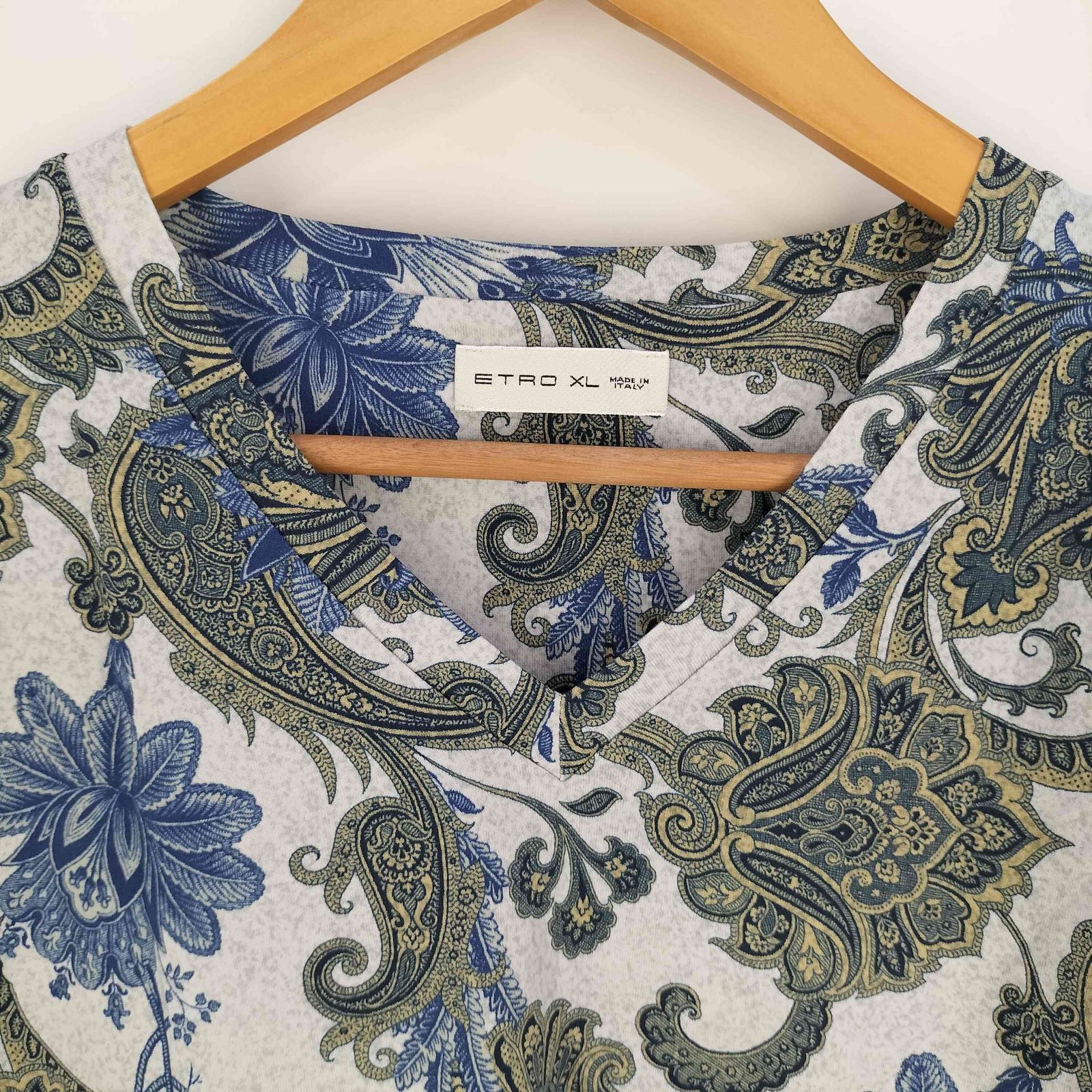 エトロ ETRO ペイズリー柄 コットン Vネック Tシャツ メンズ import