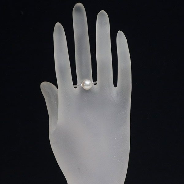 Pt900 アコヤ真珠 ダイヤモンド リング 径約8.9mm D0.10ct - メルカリ