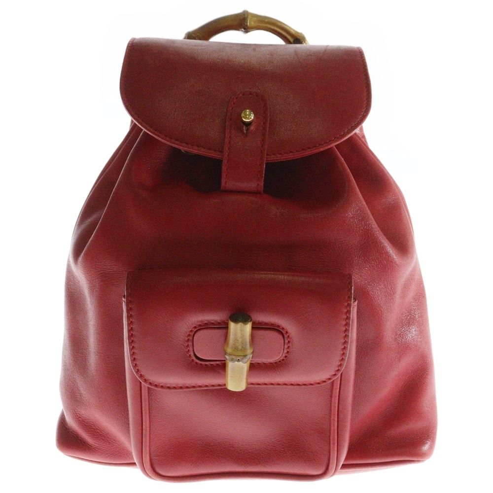 GUCCI 販売済み (グッチ) バンブーハンドル レザー ミニバッグパック
