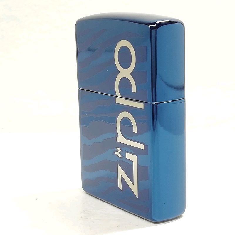♥品 送料無料 ZIPPO ゼブラ柄 ネイビー オイルライター メール便でお送りします 代引き不可