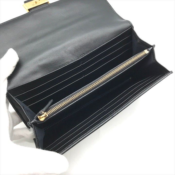 超美品 FENDI フェンディ FFロゴ バゲット コンチネンタル レザー 長  