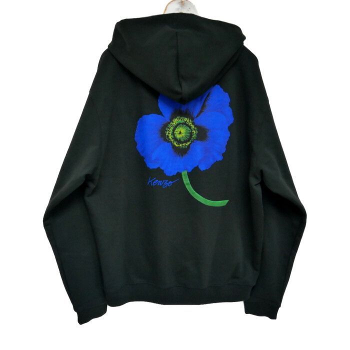 KENZO by NIGO ケンゾー ニゴー 国内正規 22AW SEASONAL GRAPHIC CLASSIC ZIP HOODIE POPPY  ポピージップパーカー フーディー FC65SW4244MF 定価68200円 BLACK ブラック 黒 XL