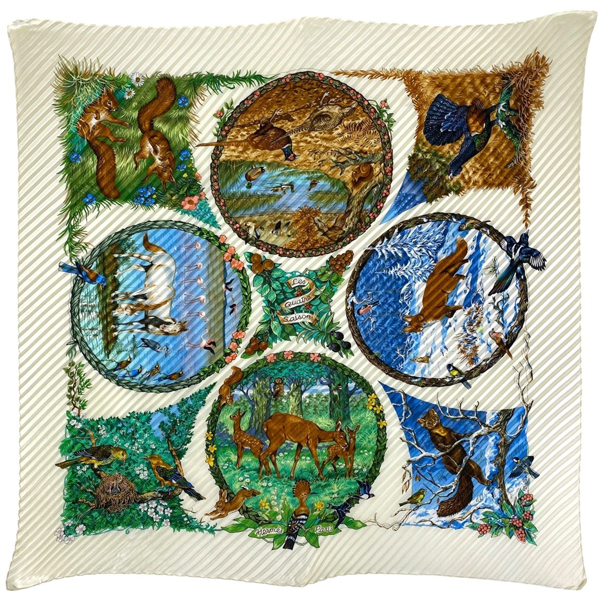 HERMES エルメス カレ90 スカーフ Les Quatre Saisons 楽天市場】HERMES エルメス スカーフ カレ 90 シルク100% 『LES