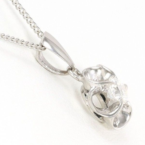 PT900 PT850 ネックレス necklace ダイヤ 0.19 総重量約2.4g 約40cm