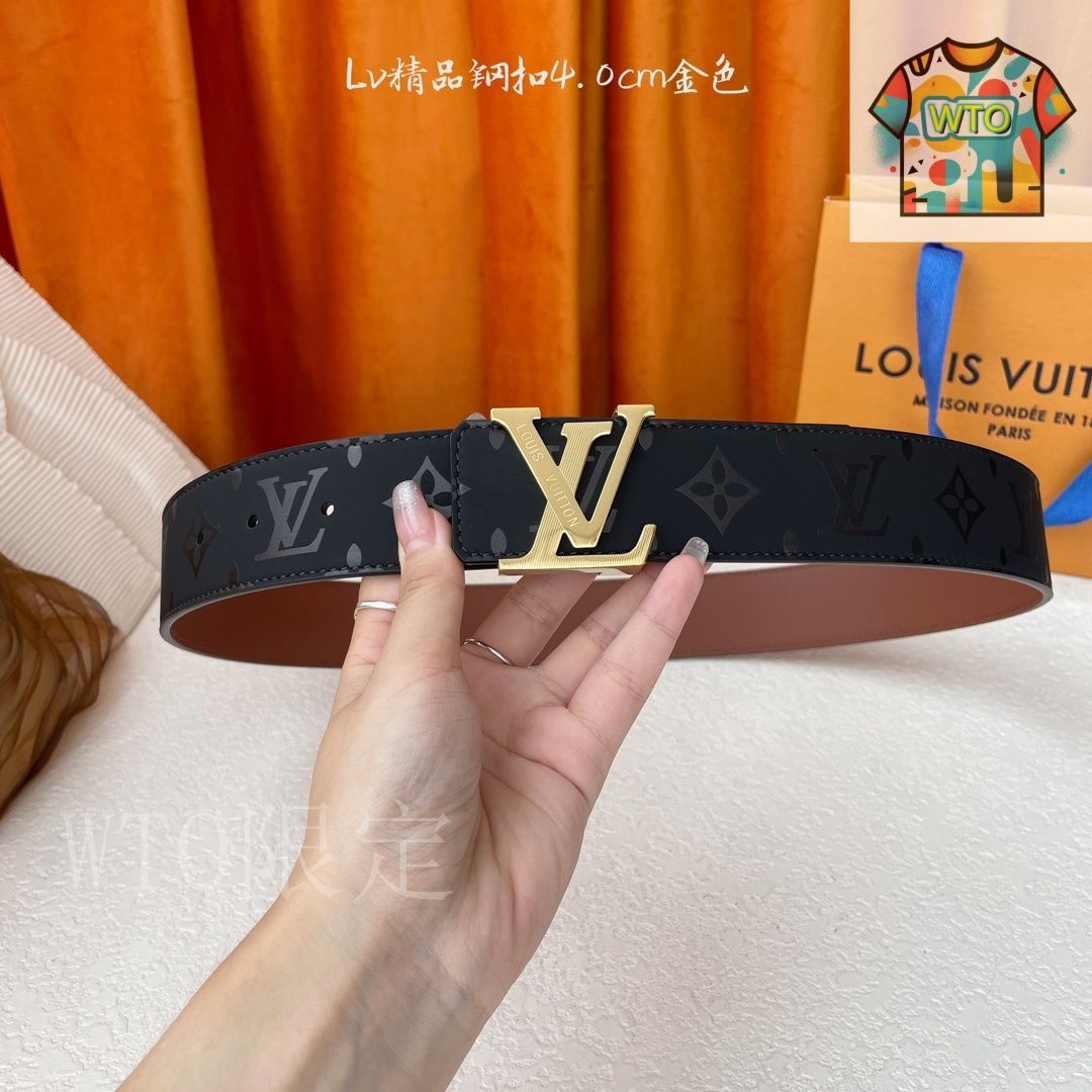 Louis Vuitton レザー ベルト ベルト・LV イニシャル 40MM リバーシブル G66｜ルイ・ヴィトン
