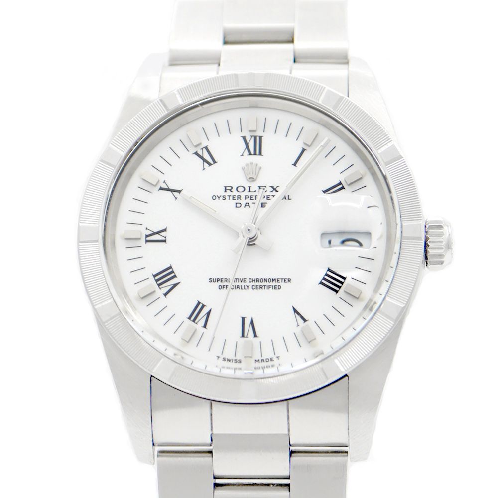 内部点検済 ROLEX ロレックス オイスターパーペチュアル デイト 15010 R番 ローマ文字 白 ホワイト SS ステンレス メンズ 自動巻き 【腕時計】【中古】【自社保証6ヶ月】 内部点検済 ROLEX ロレックス オイスターパーペチュアル デイト 15010