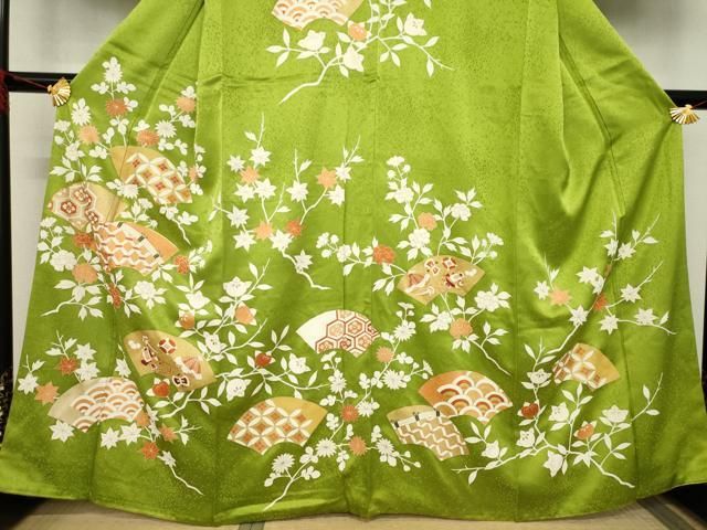 平和屋着物□訪問着 駒刺繍 枝花文 金彩 正絹 逸品 未使用