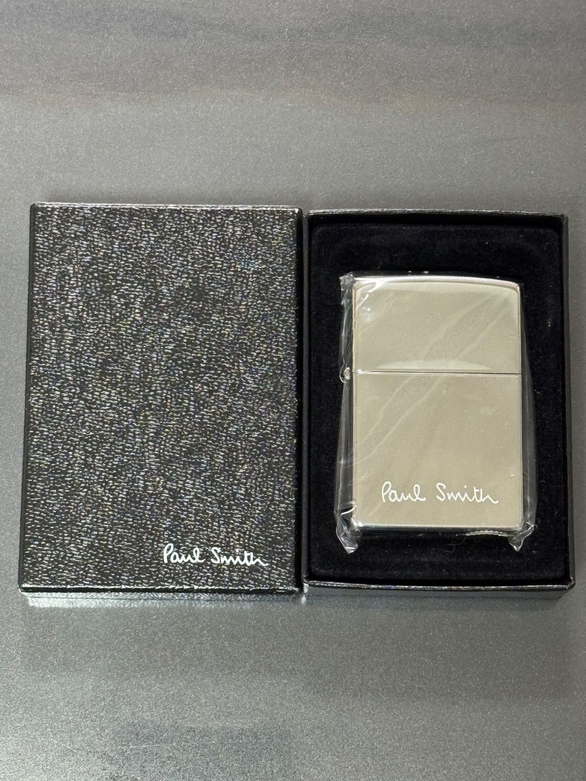 zippo ポールスミス 前面刻印 Paul Smith 2009年製 silver シルバー デットストック ケース 保証書