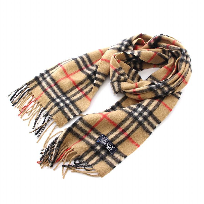 Burberry ベージュと黒のチェックマフラー バーバリー BURBERRY マフラー CHILDREN LOGO VINTAGE CHECK