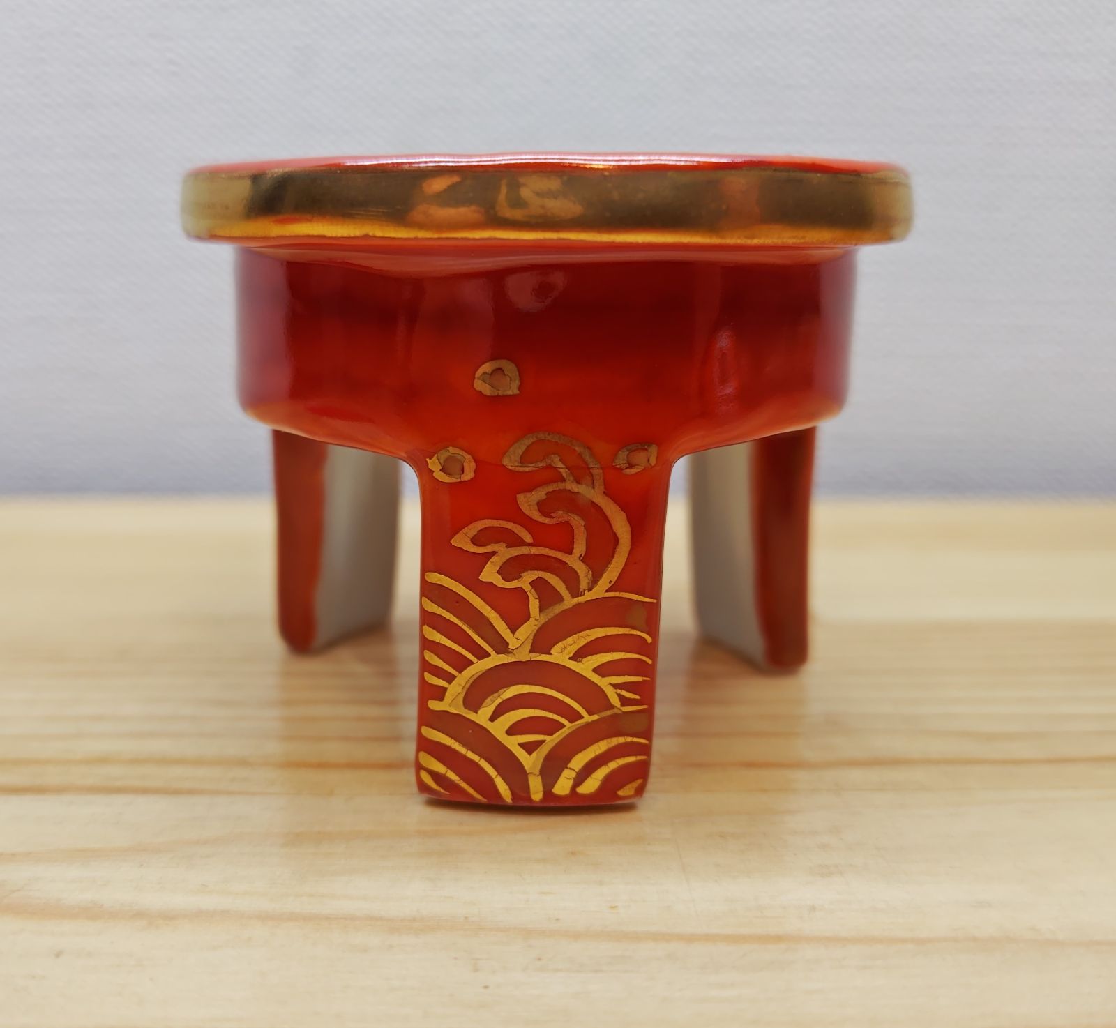 逢絢亭】茶道具 蓋置 京焼 栗の形 山川敦司 共箱入り お点前道具