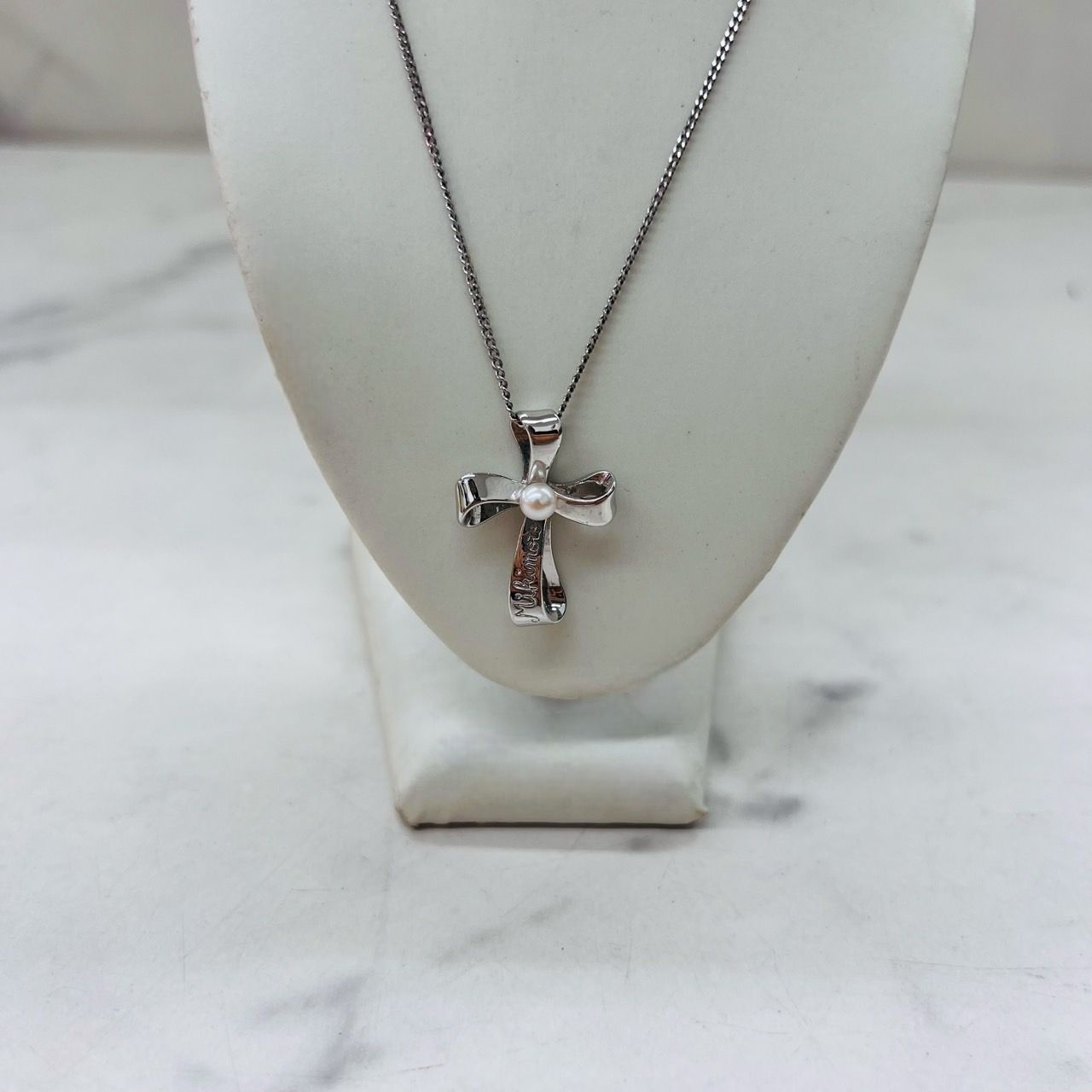 MIKIMOTO ミキモト JAL機 コラボ クロス ペンダント ネックレス