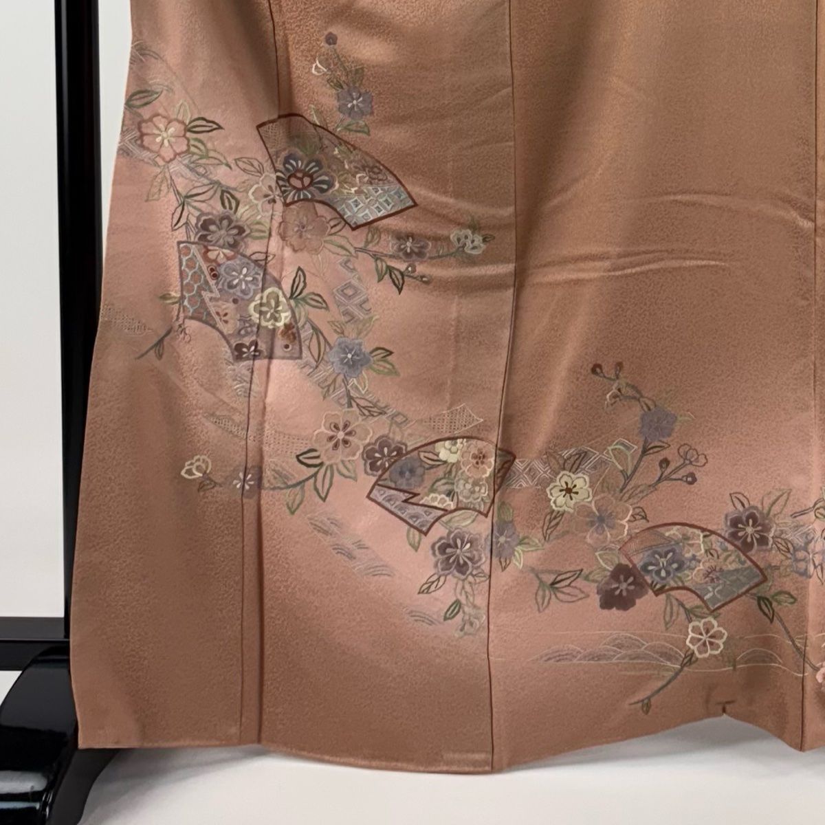 ［3131］訪問着 美品 扇面草花 ぼかし 金彩 六通 正絹 着物 袷 3131］訪問着 美品 扇面草花 ぼかし 金彩 六通 正絹 着物 袷