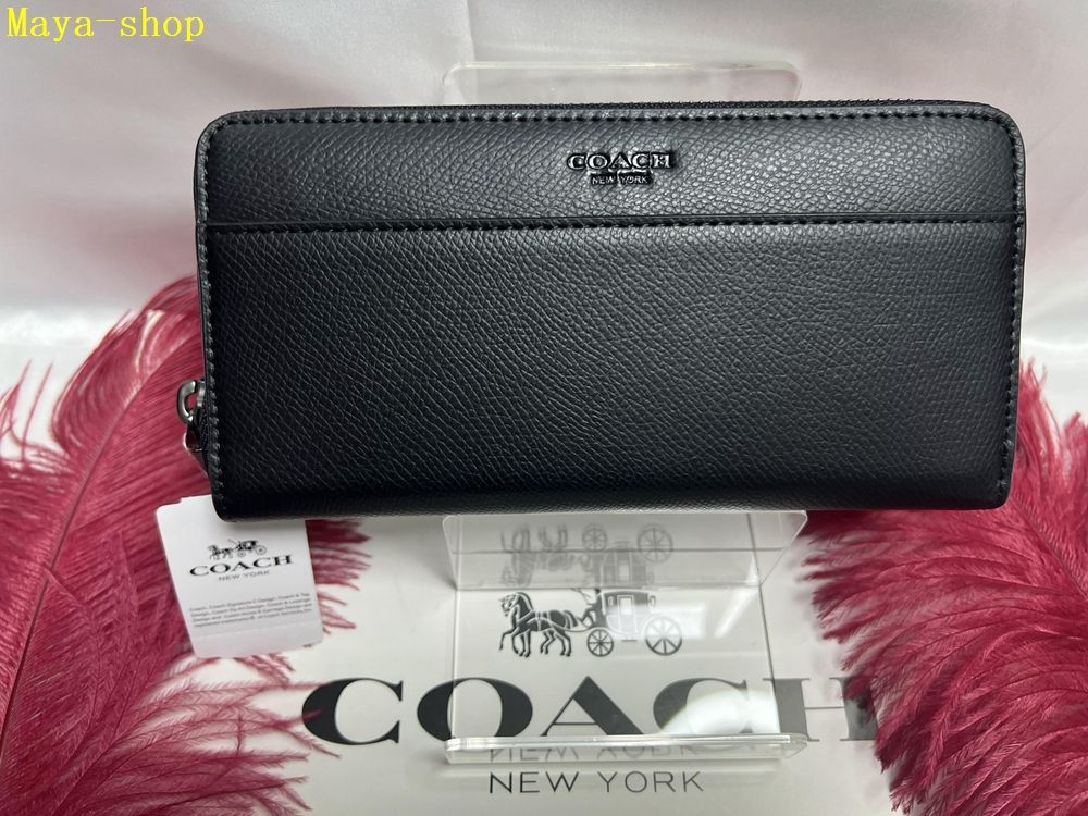 コーチ COACH 長財布 財布 アコーディオン ジップアラウンド クロスグレイン レザー  財布 メンズ ファッション プレゼント 父の日母の日贈り物 吉日 ギフト  新品未使用  A191 F74977 4G6QD