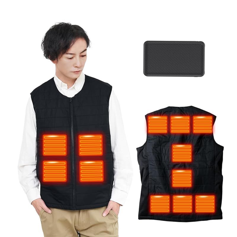 電熱ベスト 加熱ベスト 11箇所発熱 バッテリー付 3段階温度調整 SIZEXL