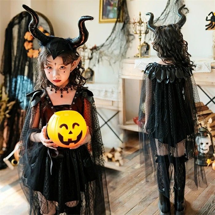 ハロウィン コスプレ 7点セット 子供 巫女 悪魔 魔女 天使 子供用