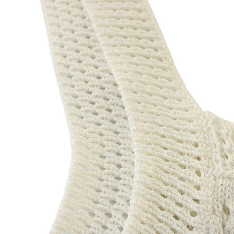  メゾンキツネ MAISON KITSUNE レースニット クロシェクロップトップ キャミソール S 白 ホワイト G キャミソール トップス