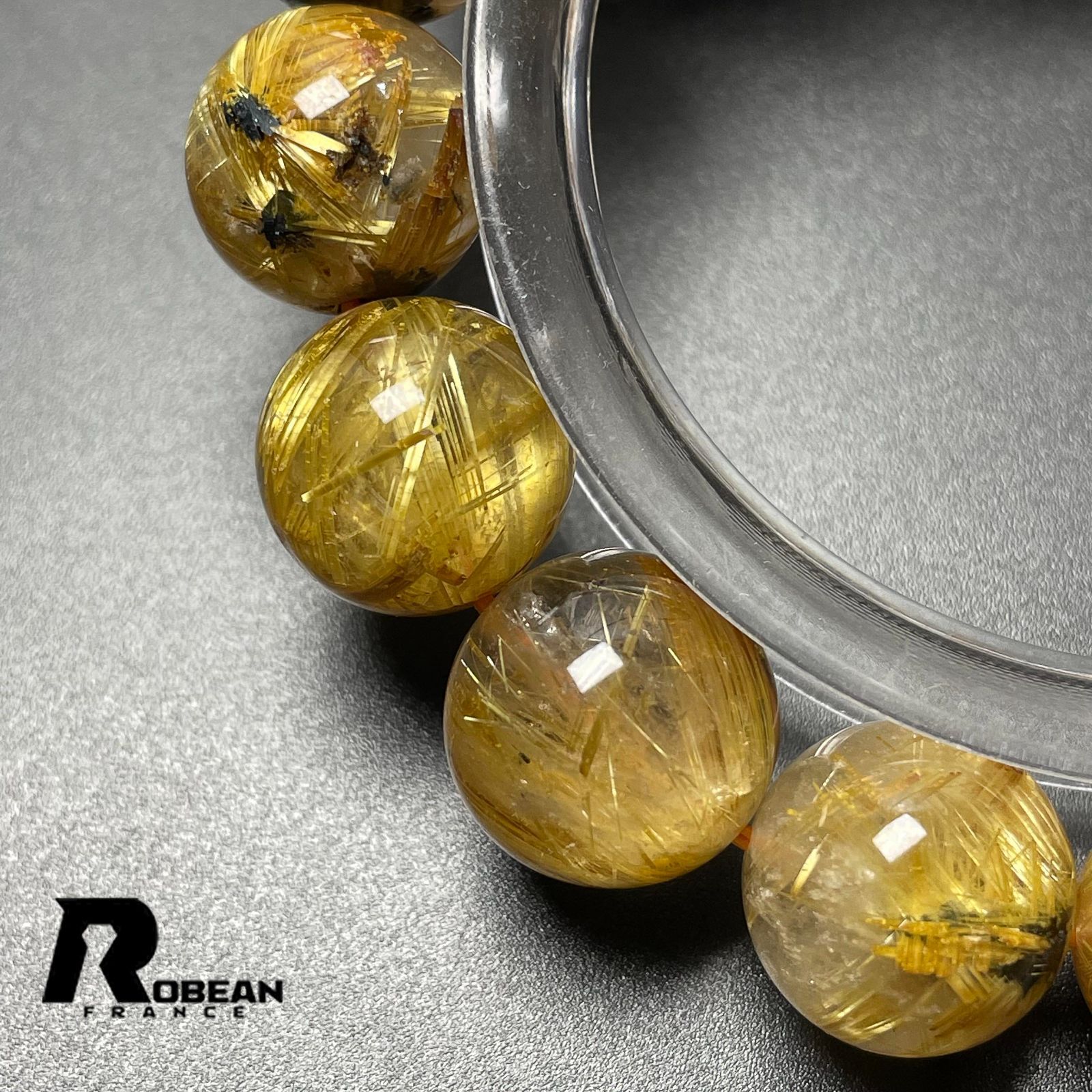 上級 EU製 定価13万円☆ROBEAN・太陽花タイチンルチル☆黄金針水晶 金運 開運 ゴールド ブレスレット パワーストーン プレゼント  12.8-13.8mm M1121517 - メルカリ