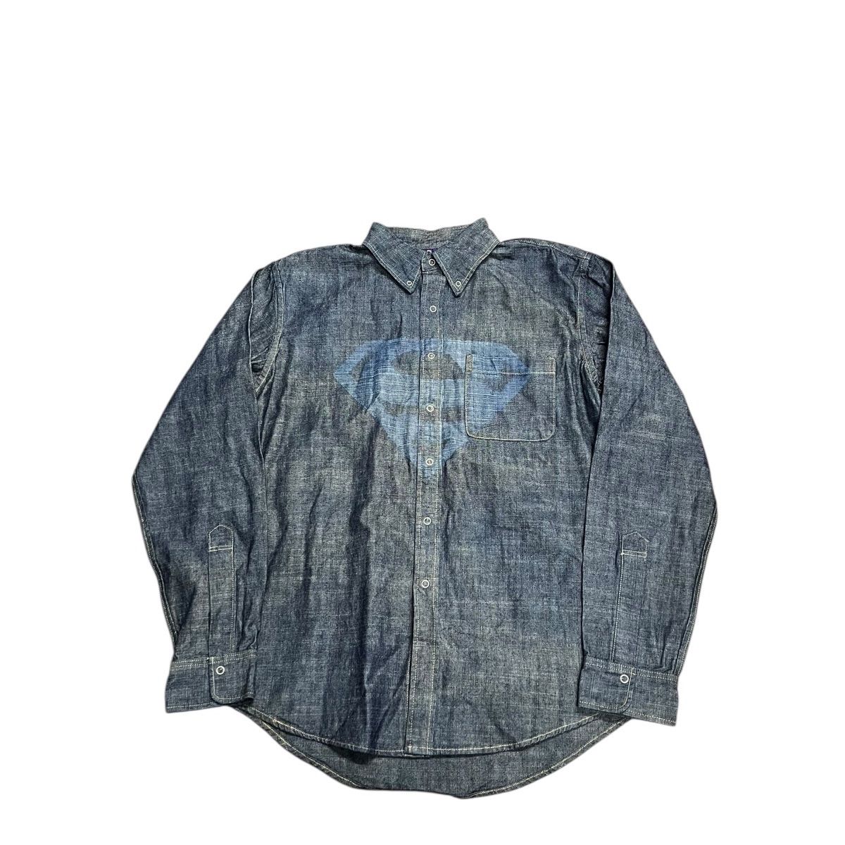 05AW WORE DANCE L S BD Denim Chambray Shirt Indigo archive Y2K デニムシャツ フルスナップ インディゴ ビッグサイズ 裏原 スーパーマン twoness ISREALSTORE 村山伸