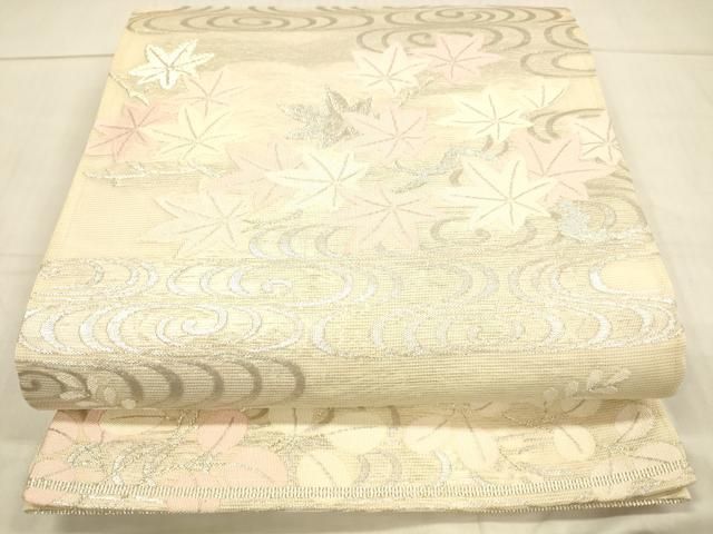 平和屋着物○六通柄袋帯 変わり格子 正絹 逸品 DAAV6043ps