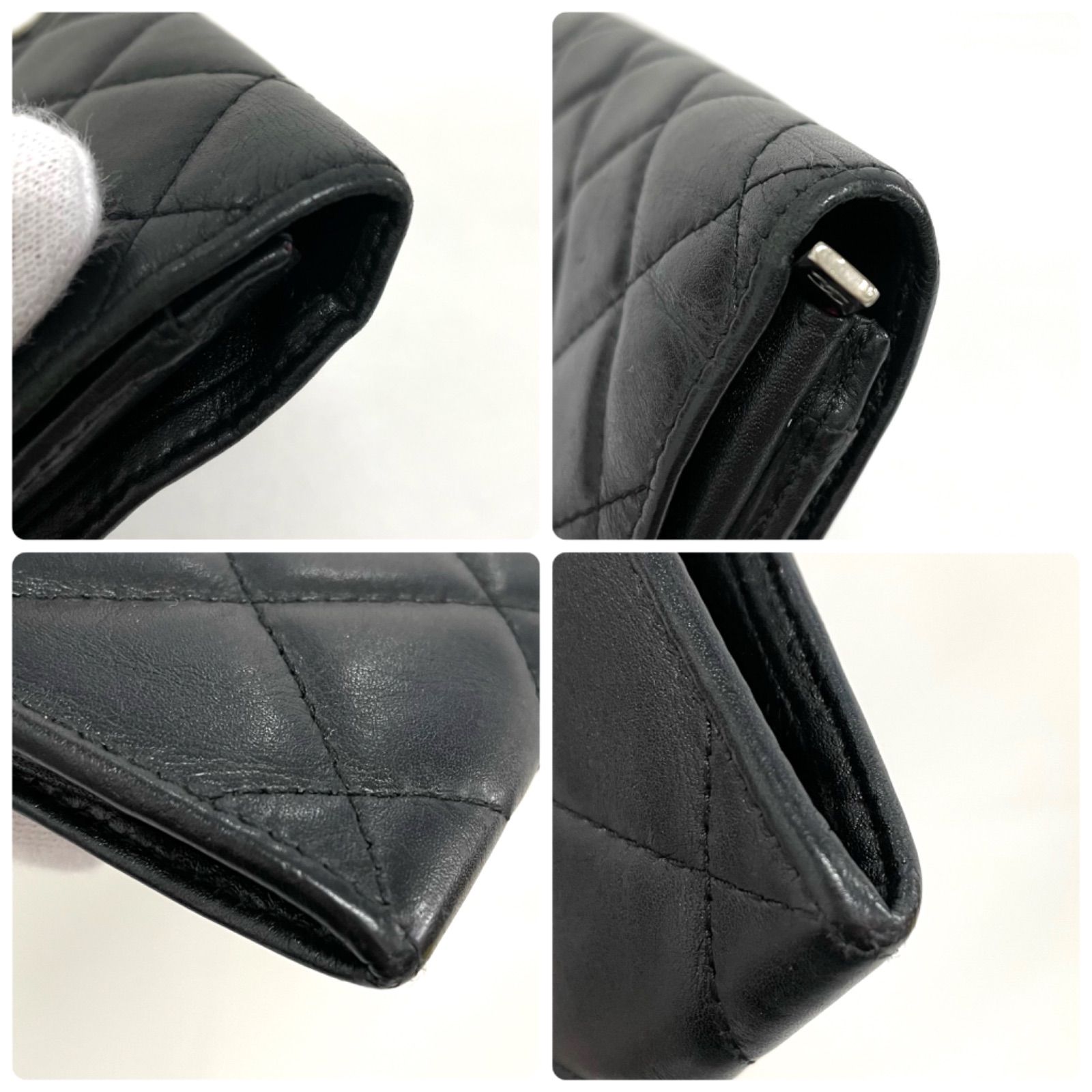 CHANEL シャネル カンボンライン マトラッセ ラムスキン ココマーク 二