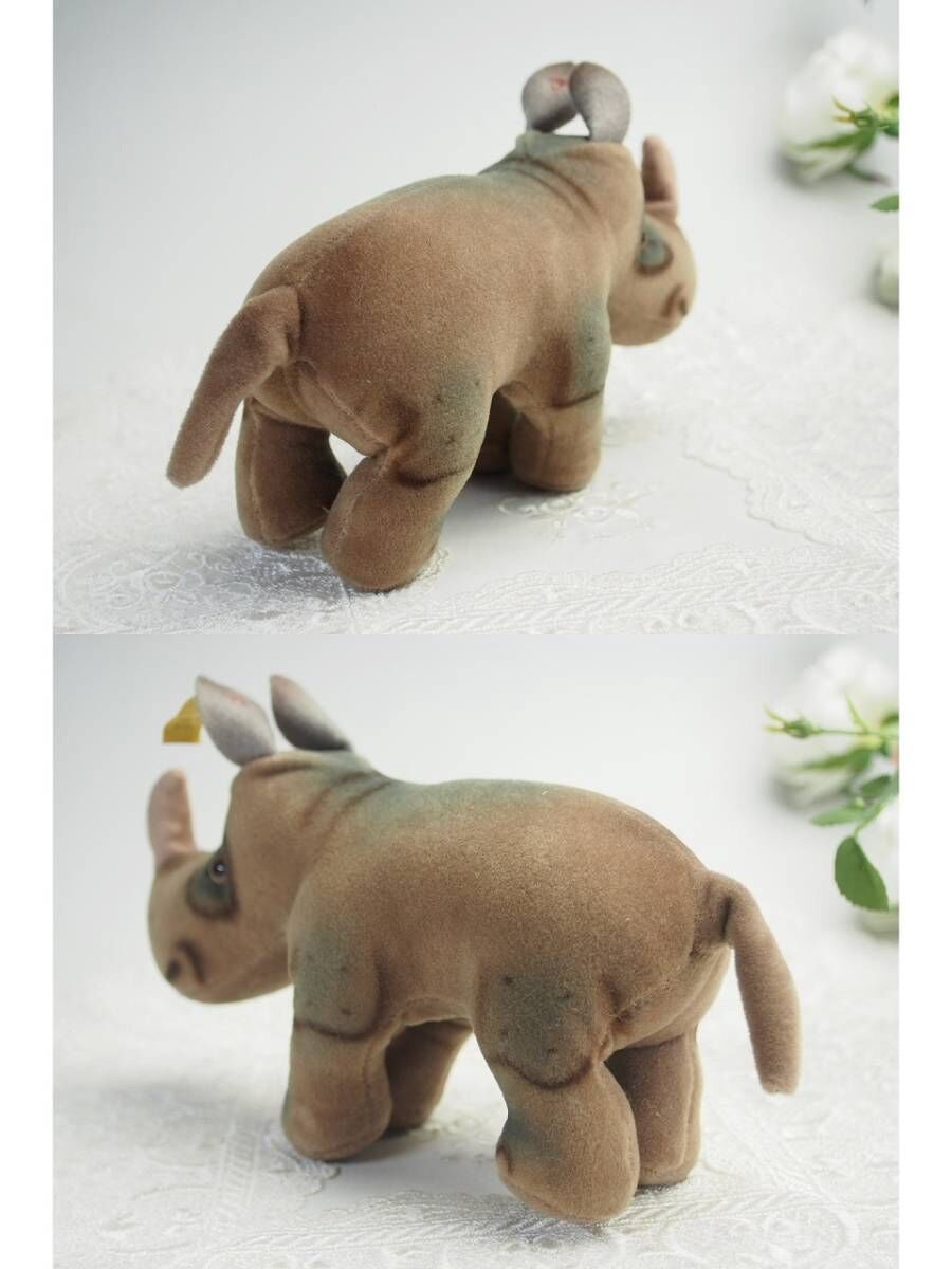 送料無料☆シュタイフ☆Rhinoceros Nosy 12cm ID完品☆サイの