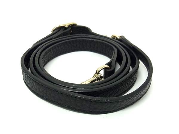 ■極美品■ GUCCI グッチ レザー バッグ用 ショルダーストラップ 斜め掛け 肩掛け レディース ブラック系 FG0624