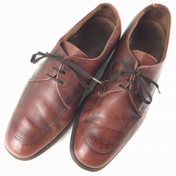 80s-90s Vintage/ビンテージ　Florsheim/フローシャイム【9.5 幅広5E 27.5 茶】グッドイヤー製法　本革　Uチップ　 ビジネスシューズ　管NO.メZB-96 #BUZZBERG