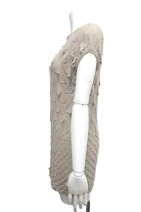 【中古】Miki MIALY ミキミアリー トップス レディース ニット ベージュ 立体模様 ノースリーブ サイズ38＿s-0689-r26 中古】Miki MIALY ミキミアリー トップス レディース ニット