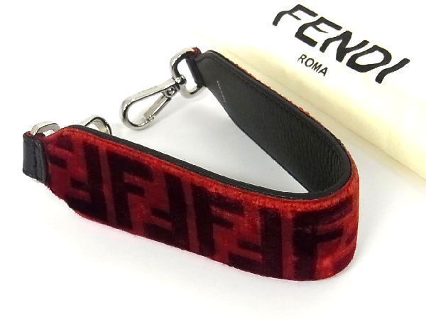 □極美品□ FENDI フェンディ ズッカ ミニストラップユー ベロア