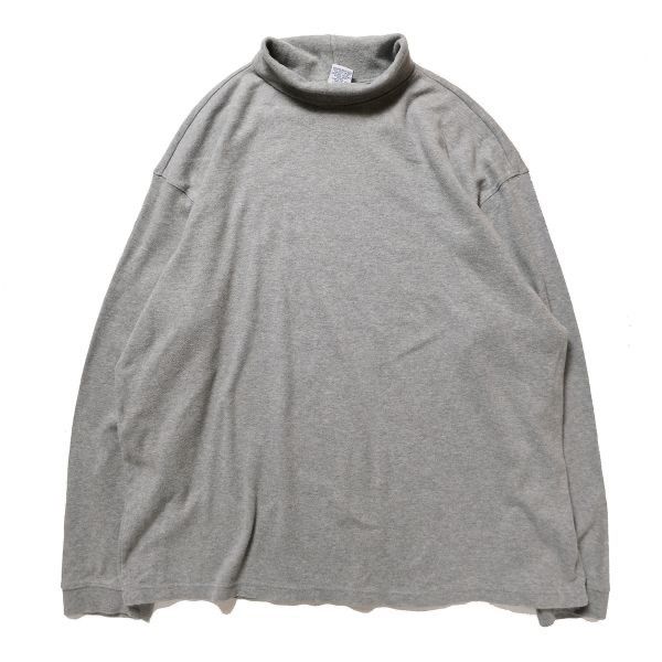 00's オールドネイビー タートルネック ヘビーウェイト コットン Tシャツ 長袖 (XXL) 霜降り灰 無地 ロンT 旧タグ オールド ギャップ GAP アメリカ古着 USED  ビンテージ ヴィンテージ