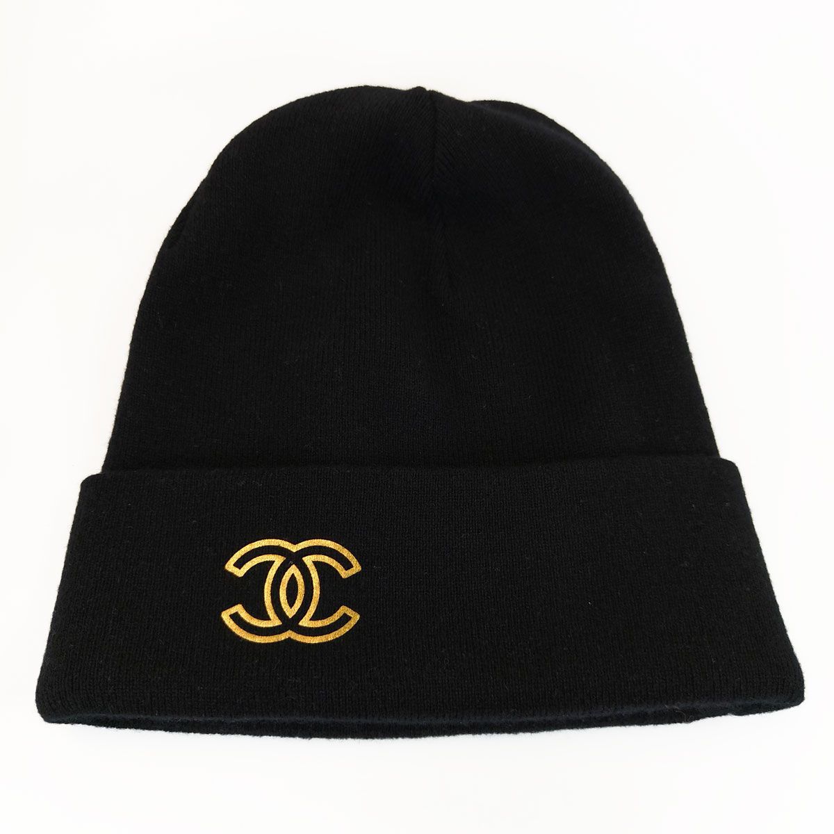 CHANEL シャネル ココマーク カシミヤ ニット帽 ビーニー ブラック 管理番号 10387