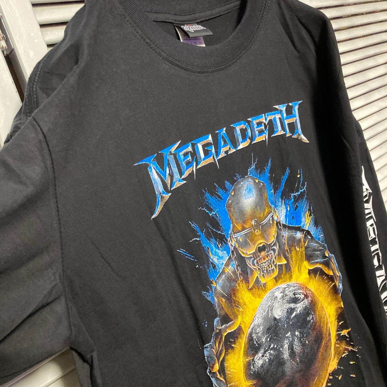 メガデス MEGADETH 白 長袖 Tシャツ ロンT バンド ロングスリーブ 