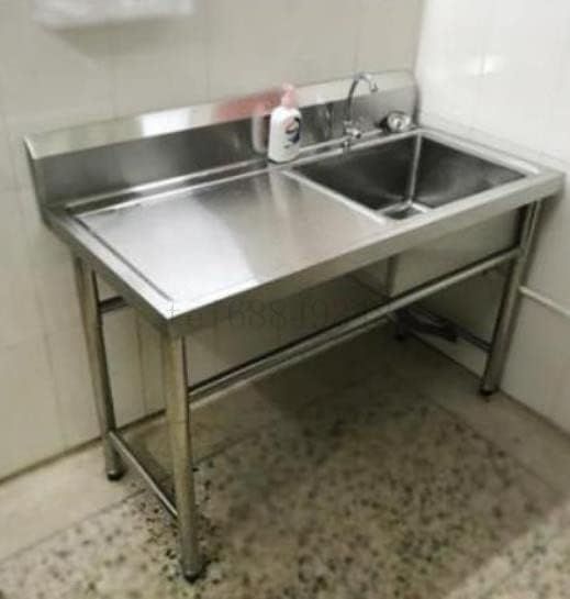 水槽業務用 にステント付きキッチン付きの二重溝手作りナノ機能集積棚 全体のステンレス手洗器