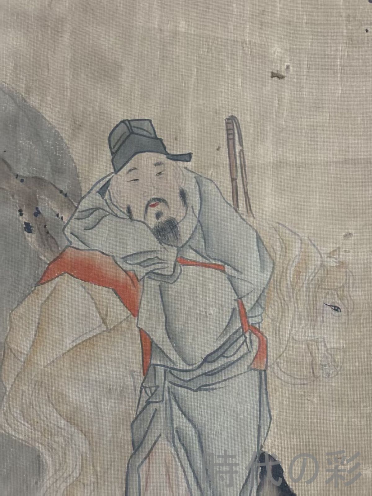 中国古美術 明代 唐寅 人物図 絹本 三尺 手描き 掛け軸 巻き物 書画 中堂画 中国古美術 明代 唐寅 人物図 絹本 三尺 手描き 掛け軸 巻き物