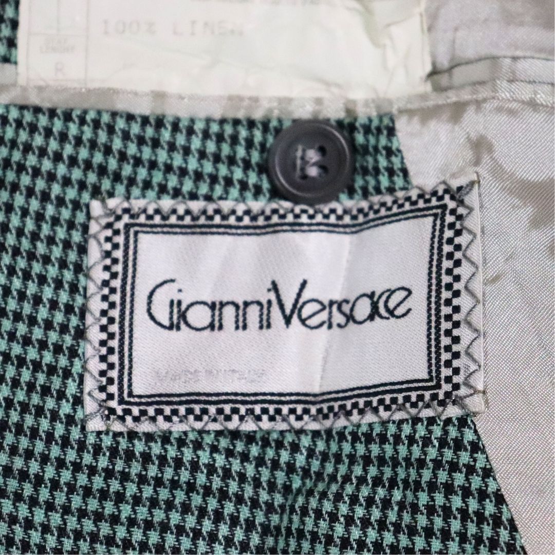 GIANNI VERSACE ジャンニ ヴェルサーチ リネン 千鳥格子柄