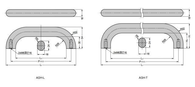 SUGATSUNE スガツネ工業 アルミグリップハンドル AGH-L型 ストレートタイプ PAT AGH-L型 100-036-967 AGH-L350BL | シンプル おしゃれ 取手 ハンドル アルミニウム合金 アルマイト処理 マットブラック