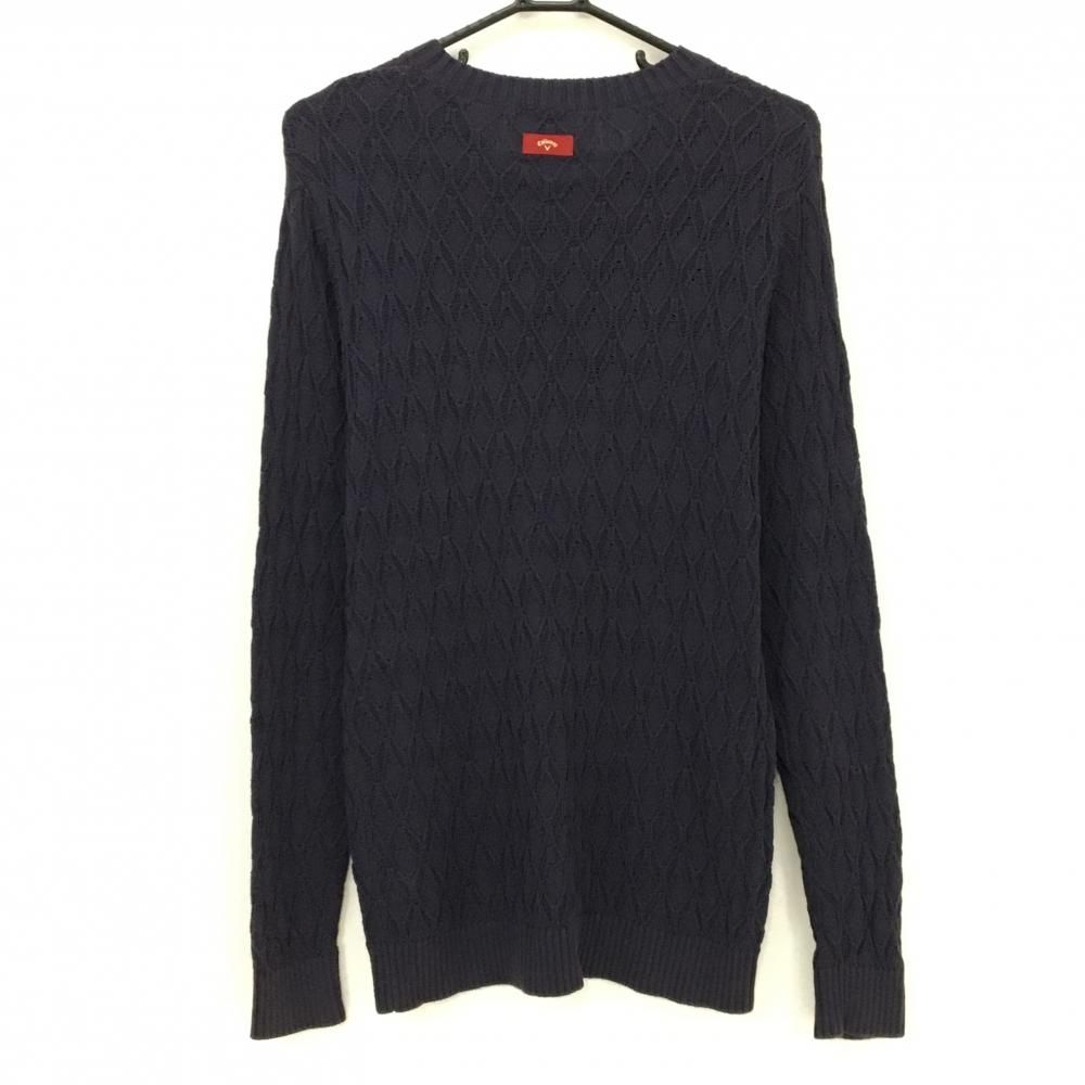 キャロウェイ レッドレーベル セーター ネイビー ケーブル編み調