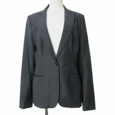セオリーリュクス theory luxe BERGMAN EXECUTIVE テーラード ジャケット シングル 1B 総裏地 ピークドラペル ウール 40 L相当 黒 ブラック X
