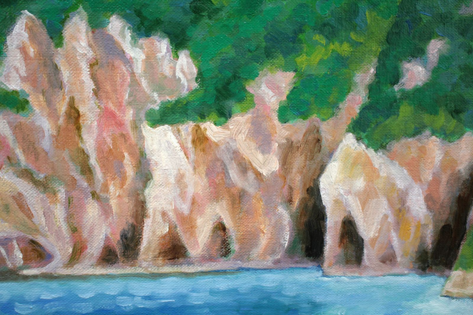 友成晴雄 油絵・油彩画『スペインの古い街』【真作保証】 絵画