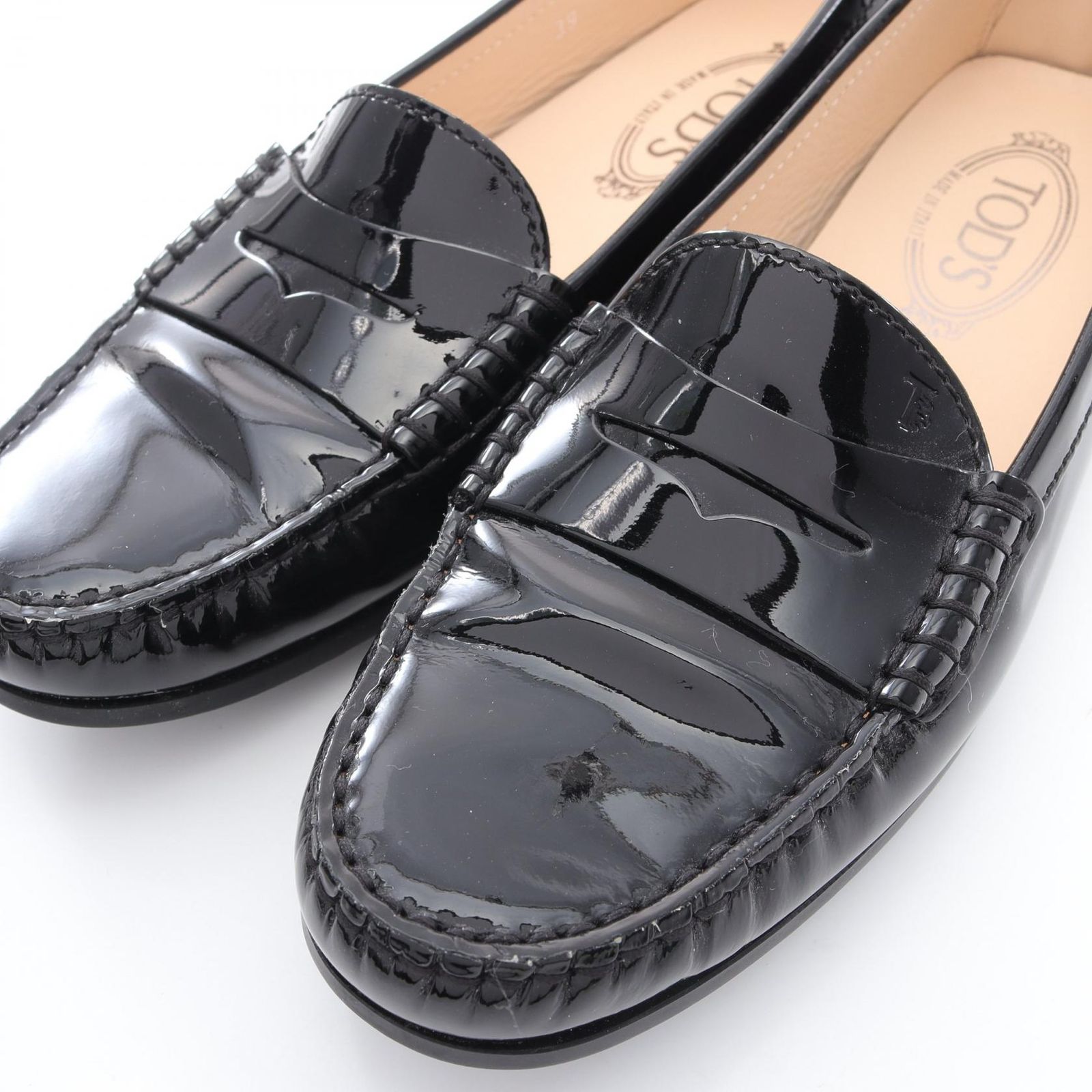 【良品】TOD'S ブラック パテントレザー ローファー TOD'S TODS トッズ ローファー XXW59C0DD40MRK レディース